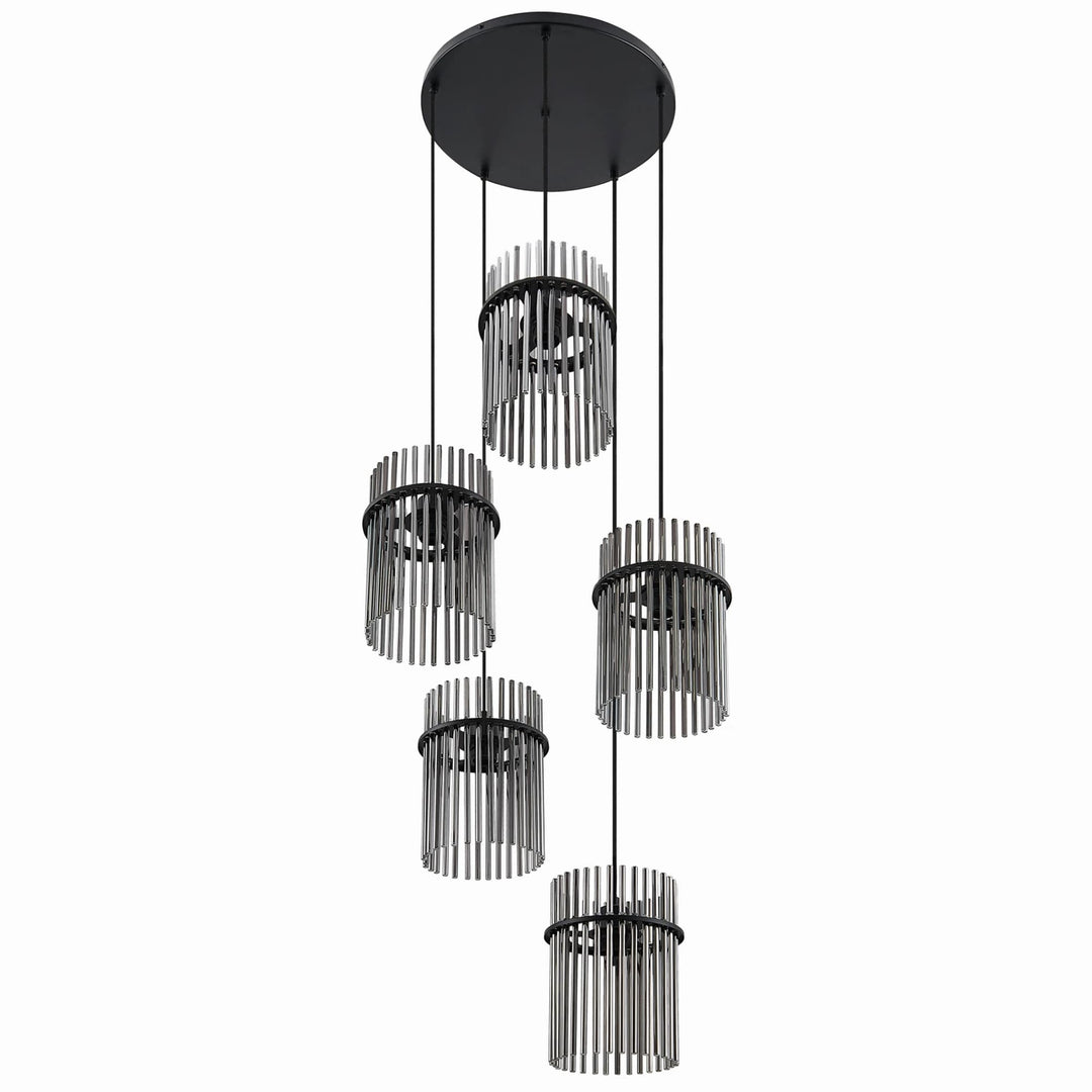 Telbix Quilo 5 Light Pendant | Black