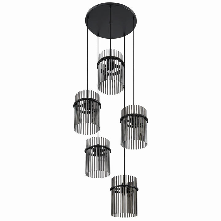 Telbix Quilo 5 Light Pendant | Black