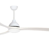 Fanco Sanctuary DC 86" Solid Timber Blade Indoor/Outdoor Ceiling Fan with 24w LED CCT Light and Remote | White & Whitewash