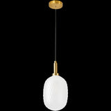 Calibo Lark Diamond Pattern 150mm Glass Pendant | Opal