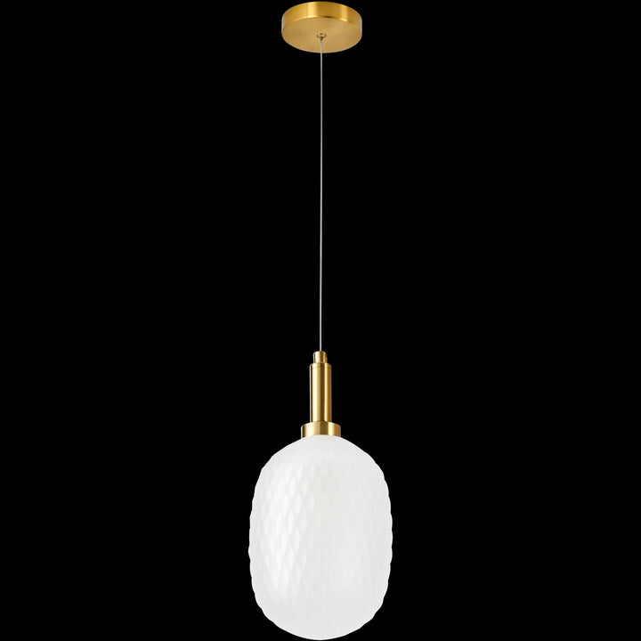 Calibo Lark Diamond Pattern 150mm Glass Pendant | Opal