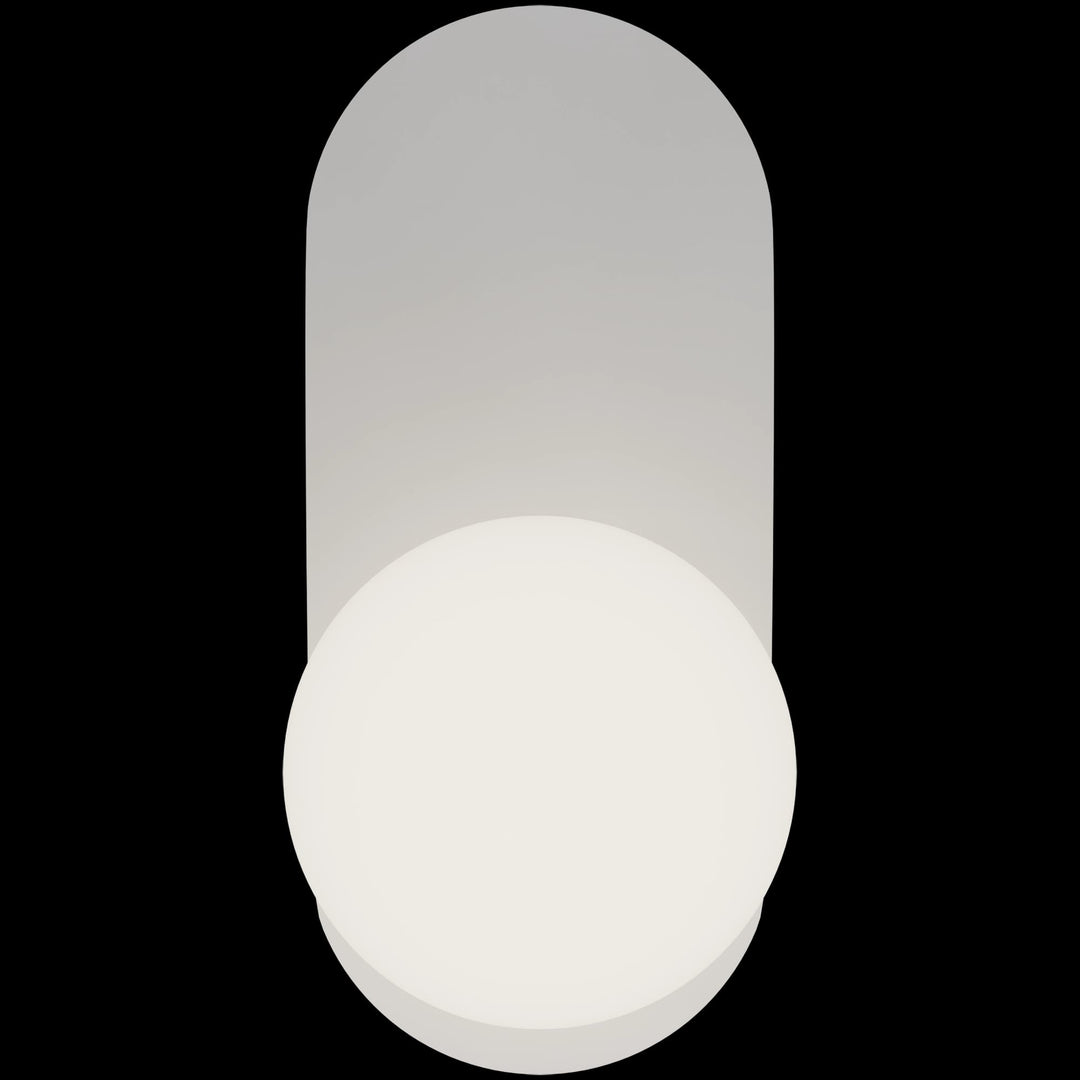 Calibo Crest Opal Glass 140mm Orb Wall Light Oval Plate 320mm | White