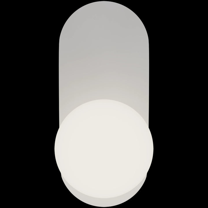 Calibo Crest Opal Glass 140mm Orb Wall Light Oval Plate 320mm | White