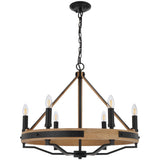Telbix Darien 6 Light Pendant | Ash Wood