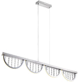 Telbix Luxia LED Linear Pendant with Cascading Crystals and RGB Colour Effects | Large
