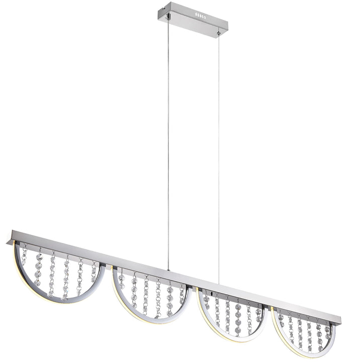 Telbix Luxia LED Linear Pendant with Cascading Crystals and RGB Colour Effects | Large