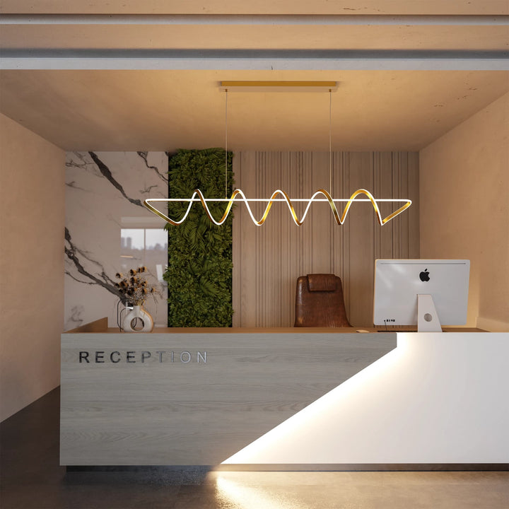 Calibo Bulbul Modern Spiral 1500mm LED Linear Pendant Light | Brass