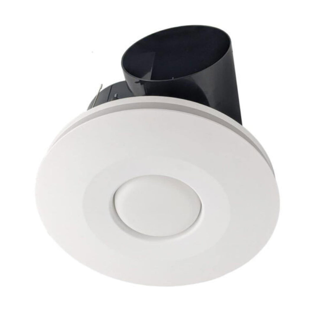 White Hybrid DIY Exhaust Fan with LED Light | Round
