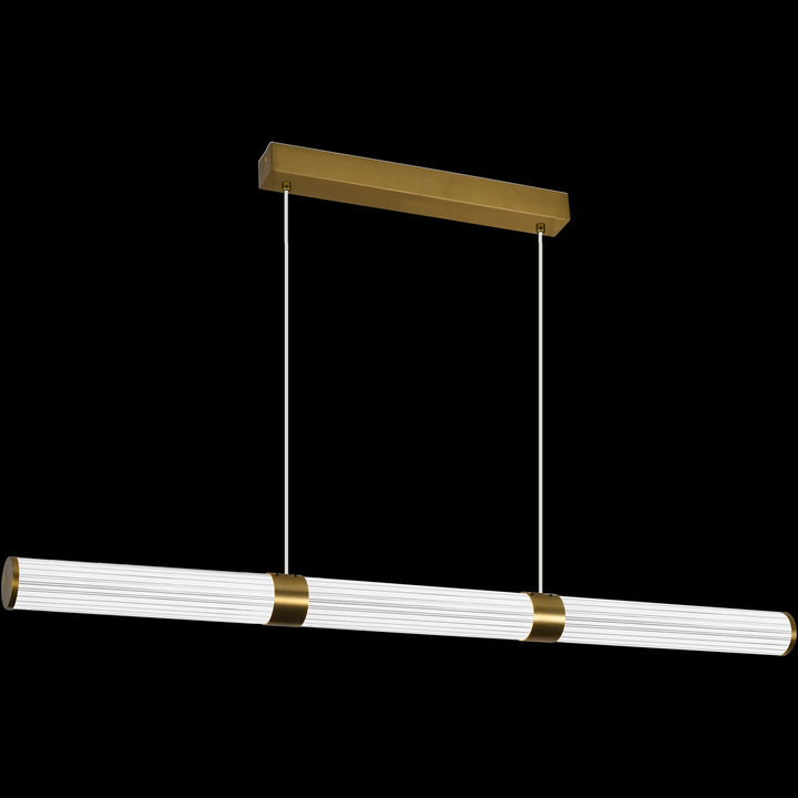 Calibo Charm Modern Fluted 1500mm Linear Pendant Light | Brass