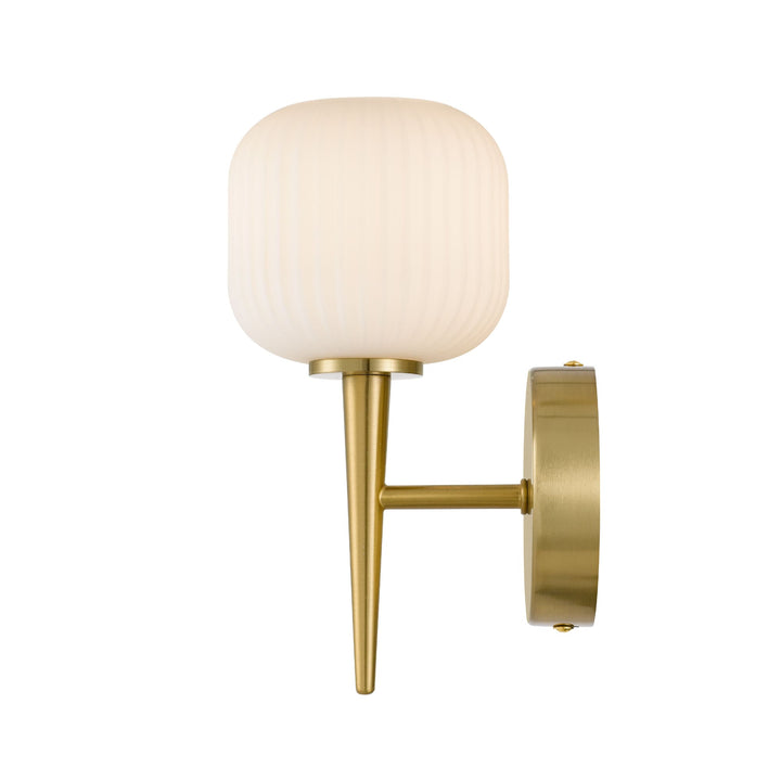 Telbix Bobo Ribbed Barrel Glass Wall Light | Antique Gold