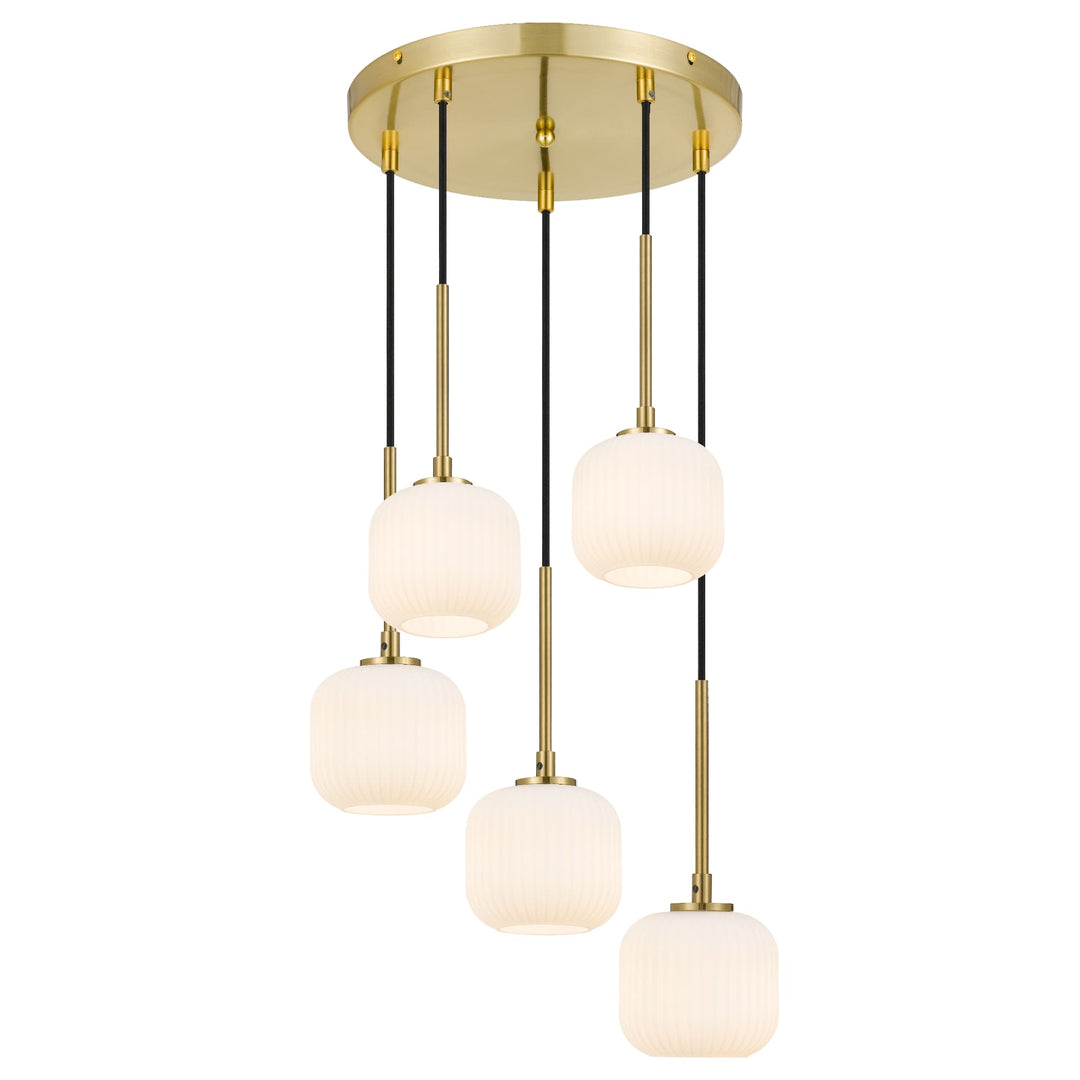 Telbix Bobo 5 Light Glass Pendant | Antique Gold