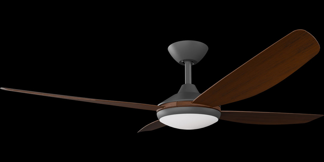 Calibo Vanga 52" DC Smart Ceiling Fan with LED Light and Remote Control | Black and Koa