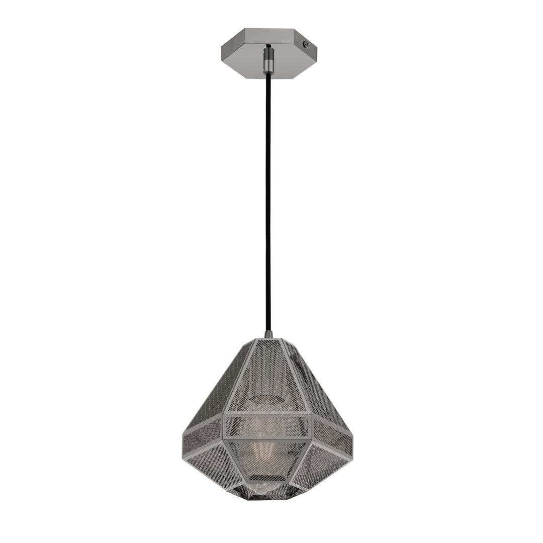 Gunmetal 1 Light Magnus Metal Geometric Caged Pendant | Small