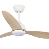 Fanco Eco Style DC 52" Ceiling Fan With Remote and CCT LED Light | White & Beechwood