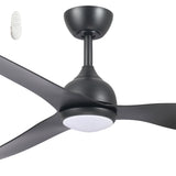 Fanco Eco Style 60" DC Indoor/Outdoor Ceiling Fan with 24W CCT LED Light and Remote | Black