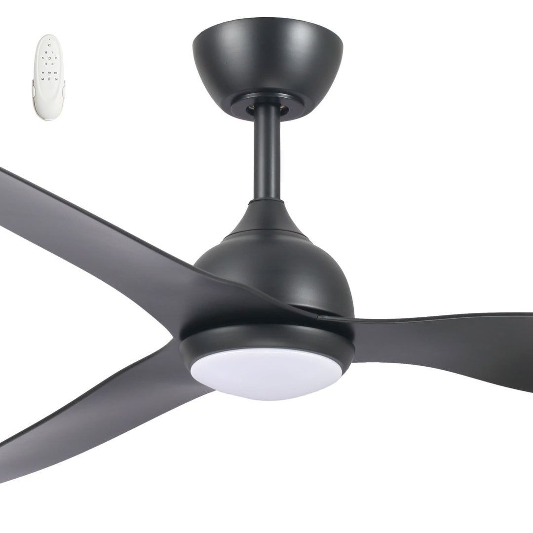 Fanco Eco Style 60" DC Indoor/Outdoor Ceiling Fan with 24W CCT LED Light and Remote | Black