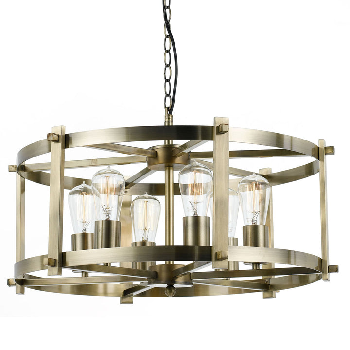 Telbix Finley Large Industrial Chain Pendant Light | Antique Brass