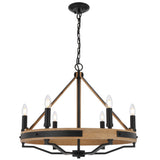 Telbix Darien 6 Light Pendant | Ash Wood