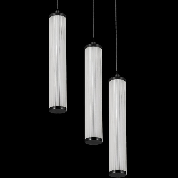 Calibo Charm Modern Fluted 3 Light Cluster Pendant | Black