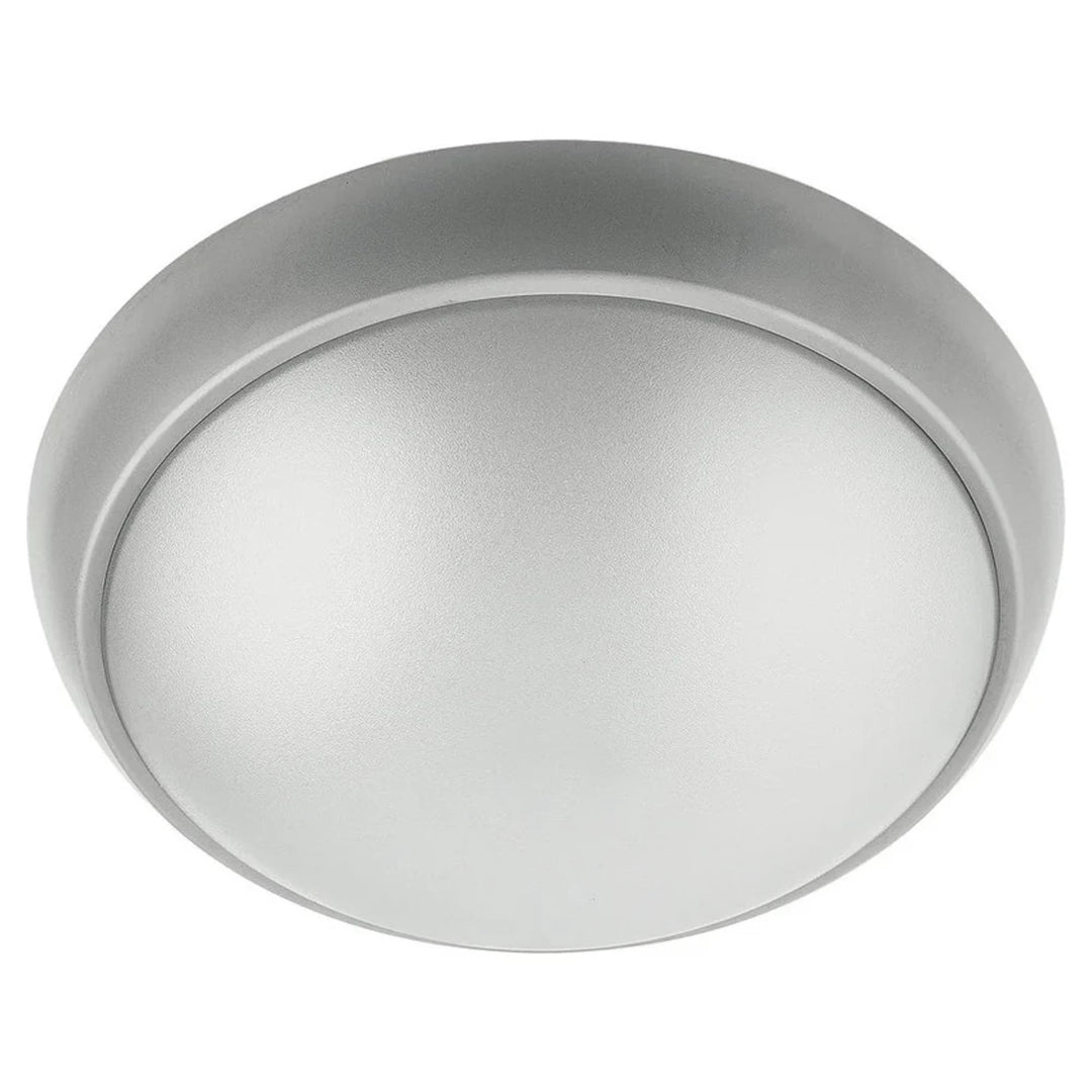 Telbix Wynn LED Round Bunker Light | Silver