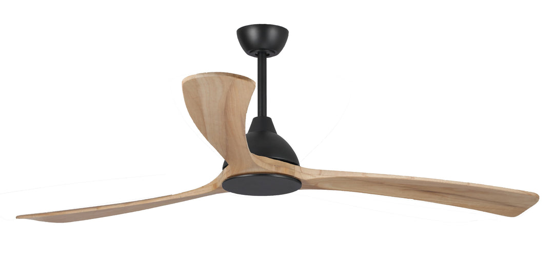 Fanco Sanctuary DC 70" Solid Timber Blade Indoor/Outdoor Ceiling Fan With Remote | Matte Black/Natural