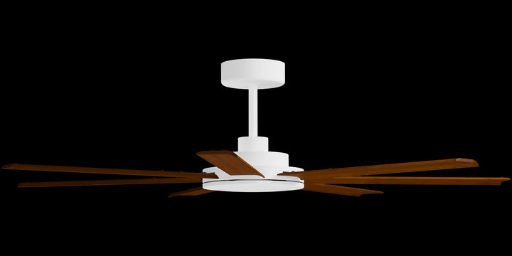 Calibo Alula 60" (1524mm) 7 Blade Indoor/Outdoor DC Ceiling Fan & Remote | White & Koa