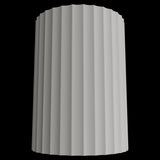 Calibo Munia Sculptural Fluted Up/Down Wall Light with Paintable Gypsum Surface | White