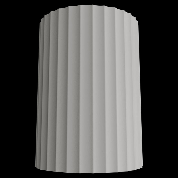 Calibo Munia Sculptural Fluted Up/Down Wall Light with Paintable Gypsum Surface | White