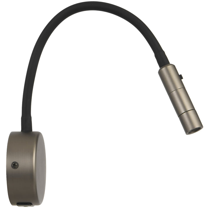 Telbix Solio Modern Minimalist Adjustable Tubular LED Wall Light | Nickel