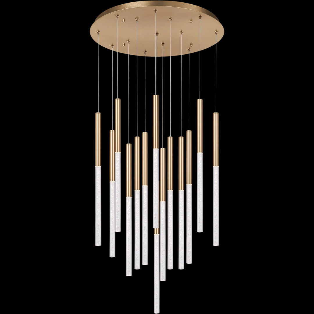 Calibo Rhea 14 Light Pencil Drop LED Pendant | Brass