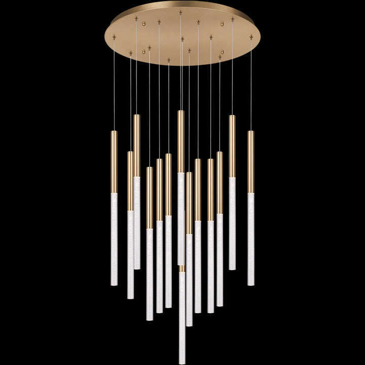 Calibo Rhea 14 Light Pencil Drop LED Pendant | Brass