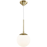 Nordlux Grant Globe Opal Glass Pendant with Brass Accent | Small