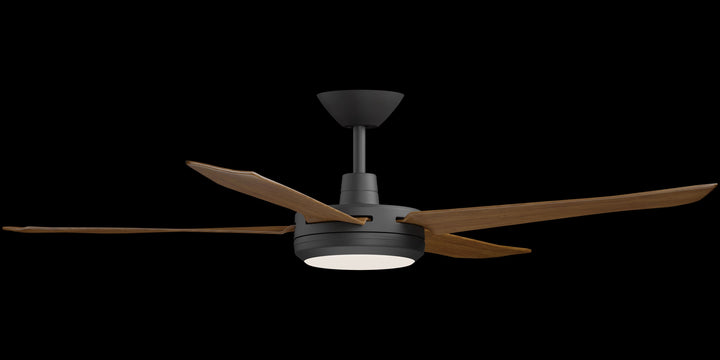 Calibo Enviro 60" (1530mm) DC Ceiling Fan with 18W CCT LED Light and Remote | Black & Koa