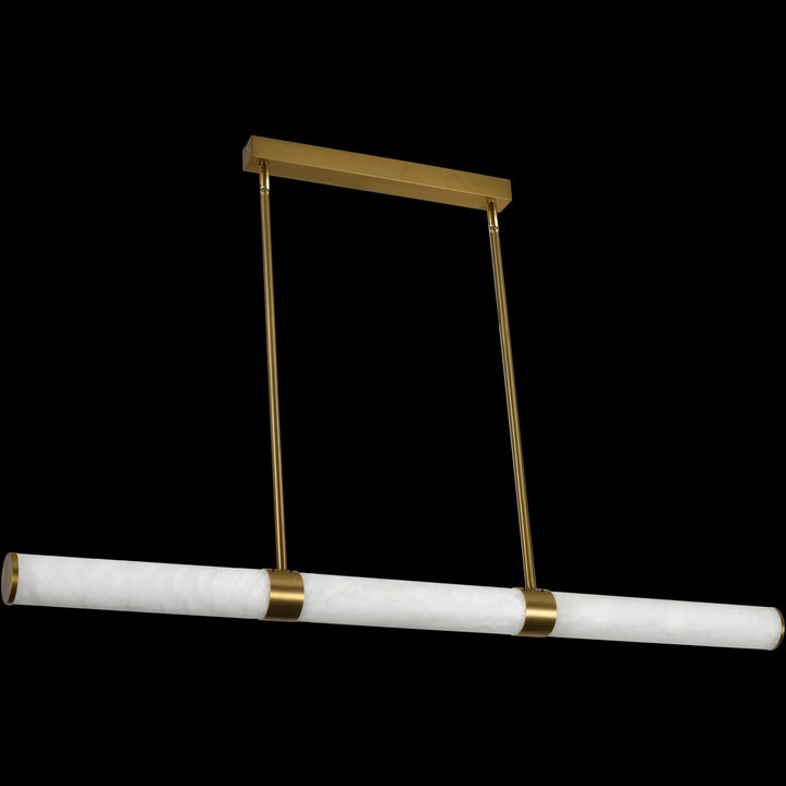 Calibo Bower Modern Alabaster Stone 1232mm Linear Pendant Light | Brass
