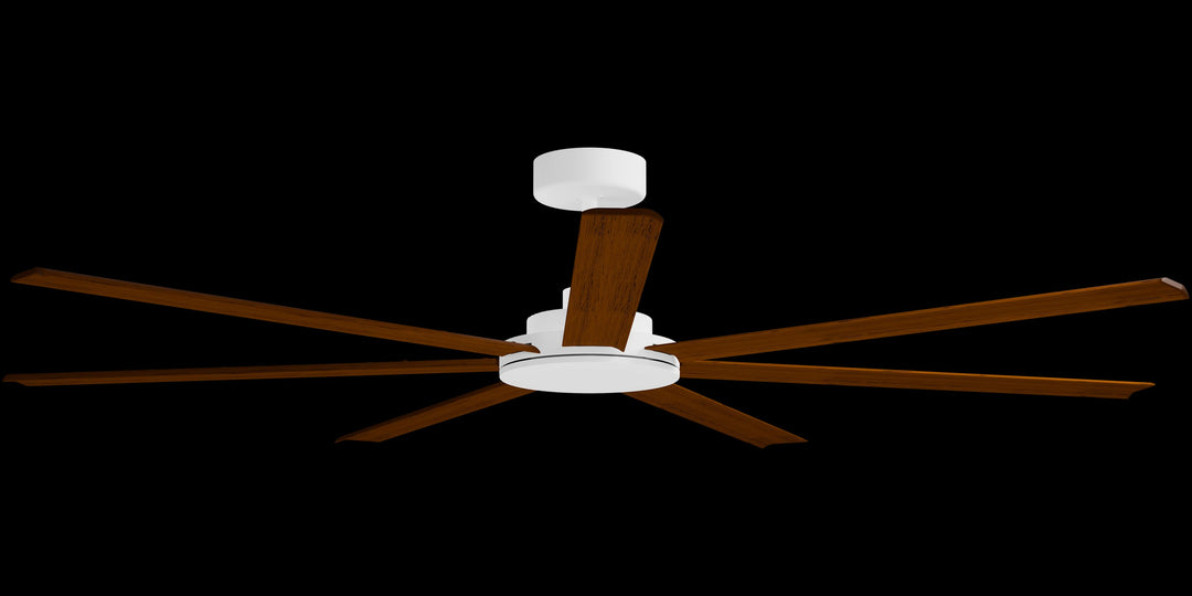 Calibo Alula 80" (2032mm) 7 Blade Indoor/Outdoor DC Ceiling Fan & Remote | White & Koa