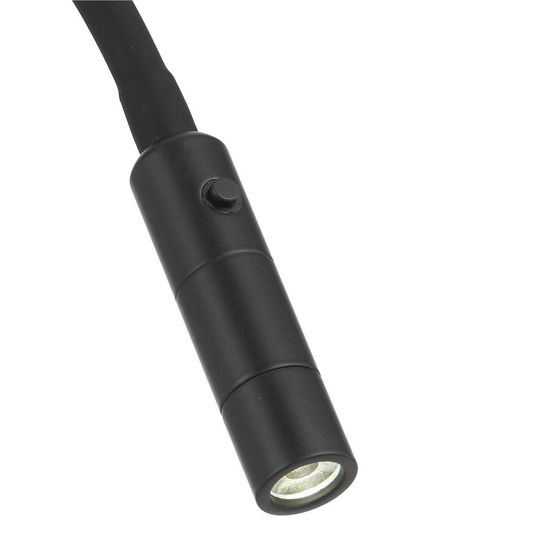 Telbix Solio Modern Minimalist Adjustable Tubular LED Wall Light | Black