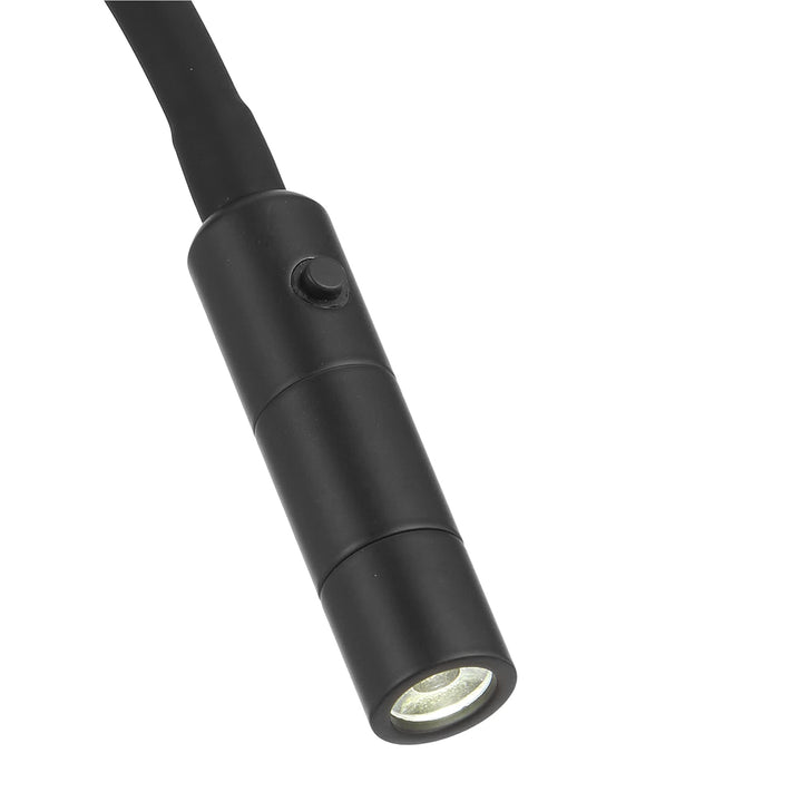 Telbix Solio Modern Minimalist Adjustable Tubular LED Wall Light | Black