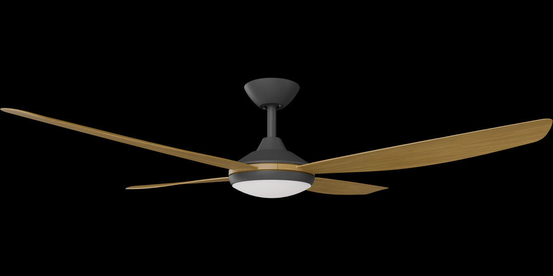 Calibo Vanga 56" DC Smart Ceiling Fan with LED Light and Remote Control | Black and Teak