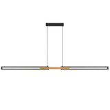 Telbix Thorin 1800mm LED Pendant | Black and Oak