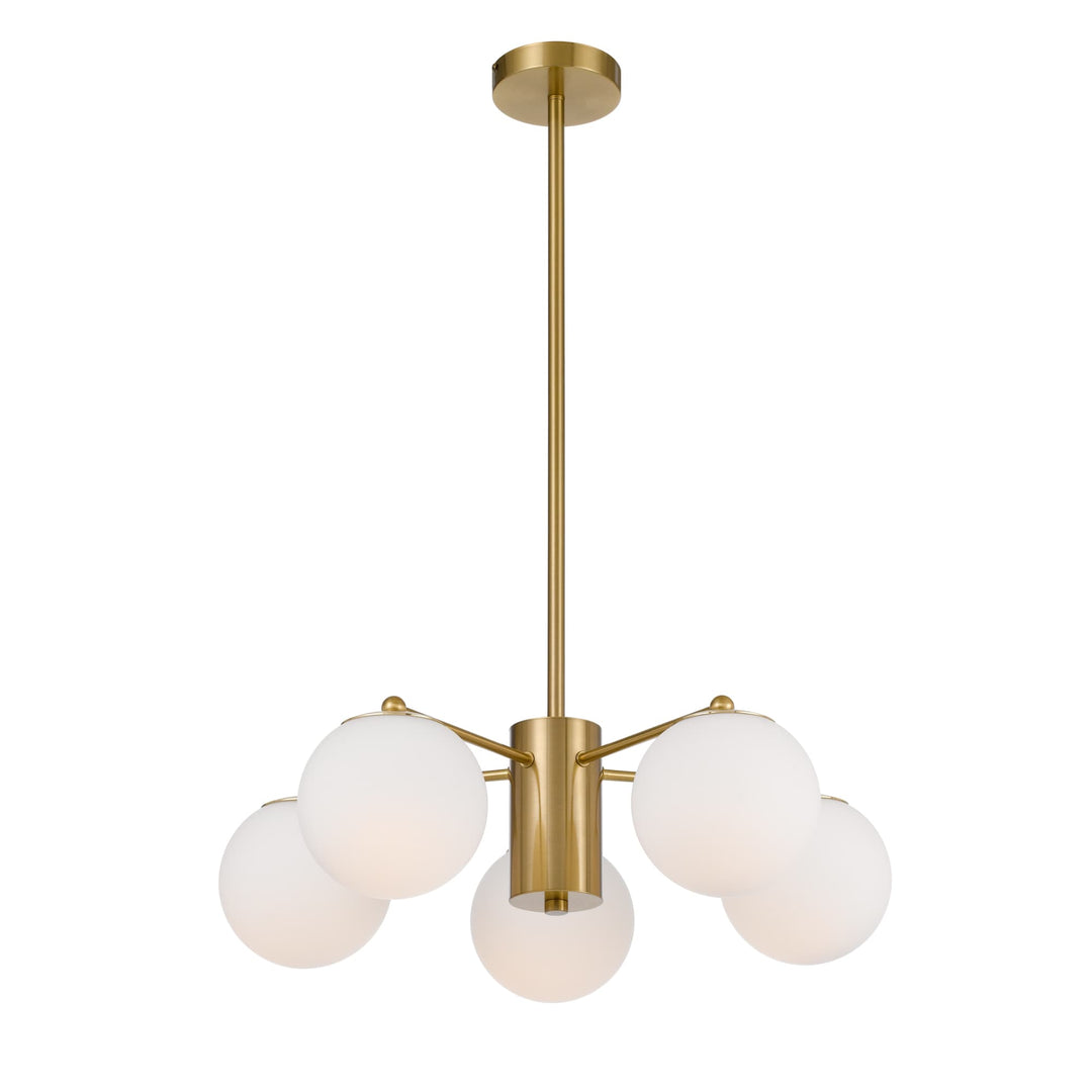 Telbix Marsten Gold Glass Pendant E27 | 5 Light