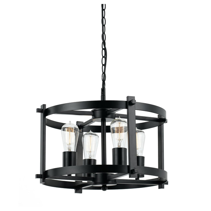 Telbix Finley Small Industrial Chain Pendant Light | Matte Black