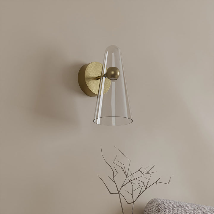 Calibo Skua Artisan Glass Tricolour LED Wall Light | Brushed Brass