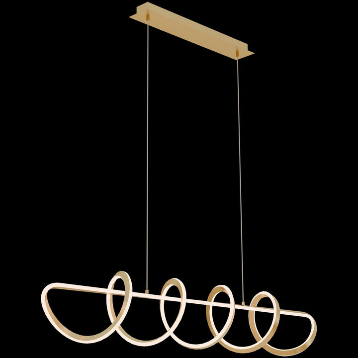 Calibo Bulbul Modern Spiral 1500mm LED Linear Pendant Light | Brass