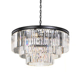 Telbix Serene Antique Black and Crystal Chandelier Light (E14) | 16 Light