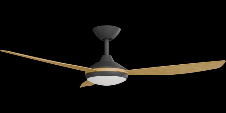 Calibo Condor 52" DC Smart Ceiling Fan with LED Light and Remote Control | Black and Bamboo