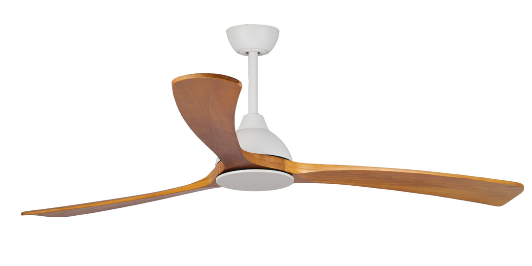 Fanco Sanctuary DC 70" Solid Timber Blade Indoor/Outdoor Ceiling Fan With Remote | White/Teak