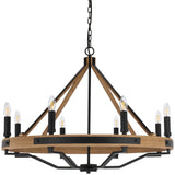 Telbix Darien 8 Light Pendant | Ash Wood