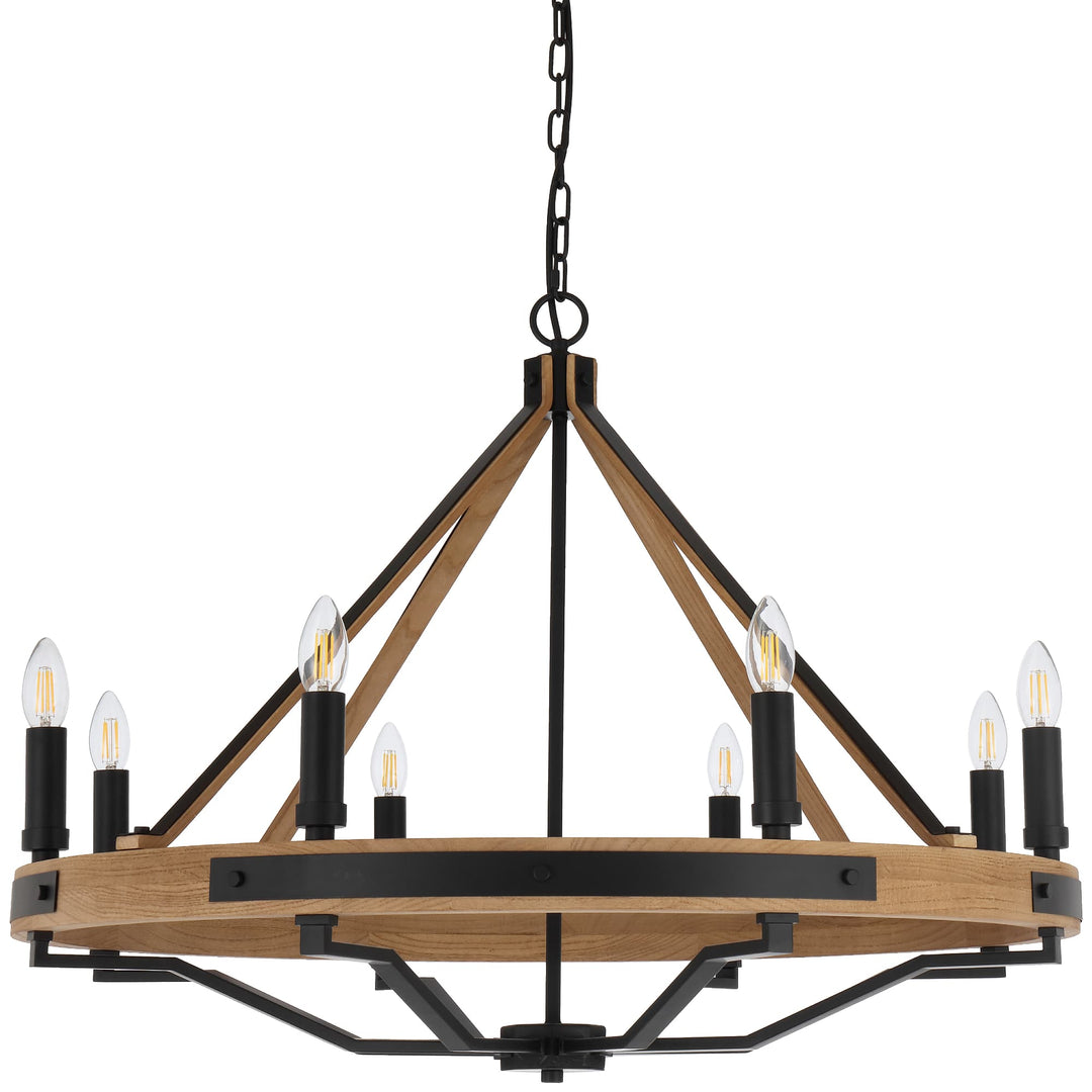 Telbix Darien 8 Light Pendant | Ash Wood