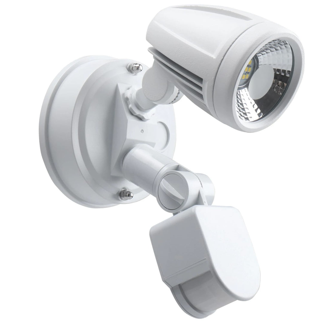 Telbix Illume Single Exterior Security Spotlight with Sensor | White