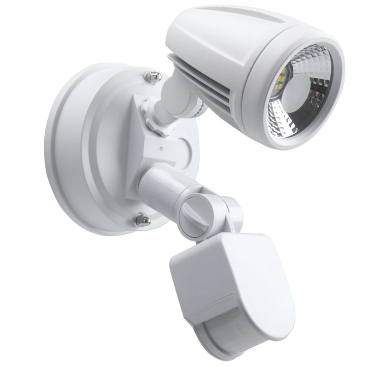 Telbix Illume Single Exterior Security Spotlight with Sensor | White